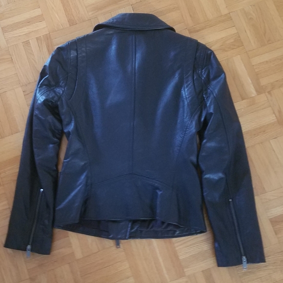 NEW DKNY butter Soft Lamb Skin Leather Moto Motorcycle Biker Jacket - Picture 10 of 17